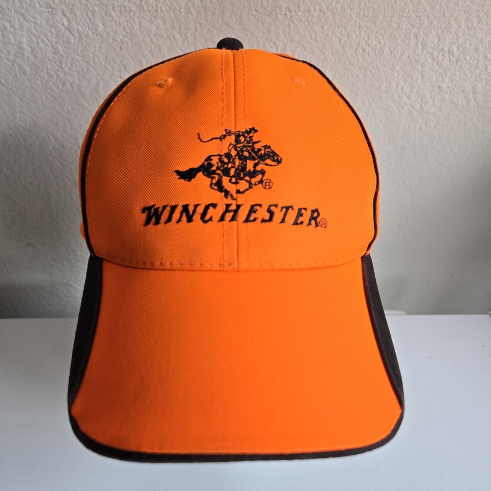 Winchester Hat Horse Rider Hunting Adjustable Cap Orange Safety Signatures